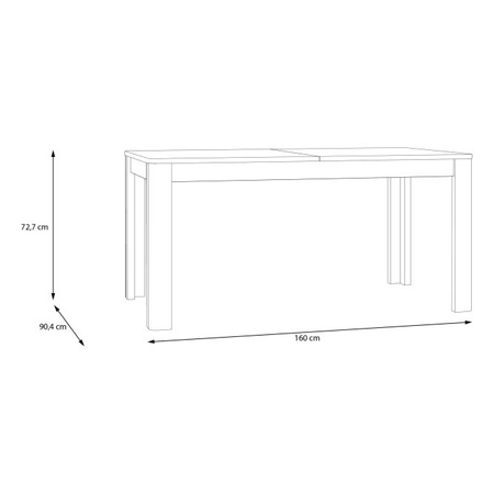 BREATHTAKER Stół rozkładany 160x90 cm Dąb Cabezone