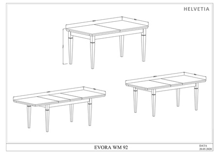 EVORA TYP 92 WM-STÓŁ ROZKŁADANY 160
