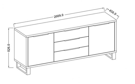 HALLE TYP 25 WM-KOMODA 2 DRZW 3 SZUFL
