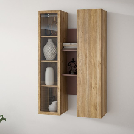 BREATHTAKER BTHVH331-Q192 witryna wisząca 85cm Terakota/Dąb Mauvella