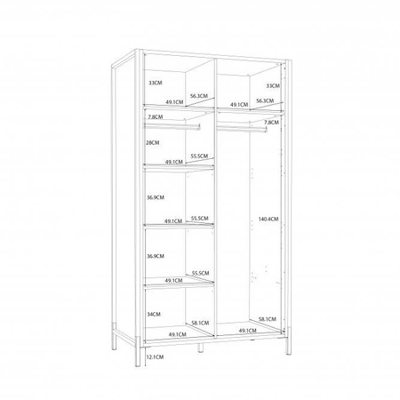 ORIENTAL HUDS822 SZAFA UBRANIOWA