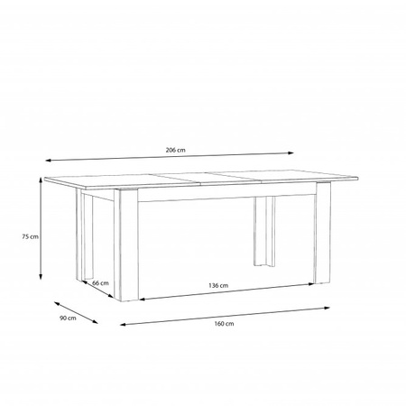 WHITE SEA XELT161 STÓŁ ROZKŁADANY