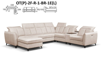 ROMANTICA NAROŻNIK OT(P)-2F-R-1-BR-1E(L) / 1E(P)-BR-1-R-2F-OT(L)