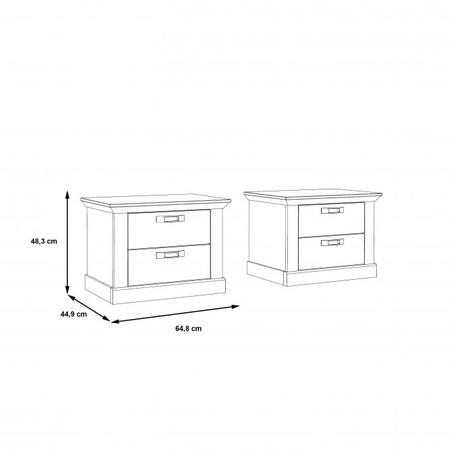 KASHMIR SZAFKA NOCNA KPL. SZT 2
