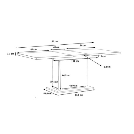 Duro DURT84 stół rozkładany