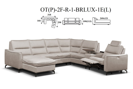 Cristal narożnik 1E(P)-BRLUX-1-R-2F-OT(L) / OT(P)-2F-R-1-BRLUX-1E(L)