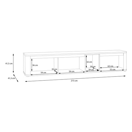 BREATHTAKER BTHTH141-Q194 szafka RTV 220cm Dąb Cabezone/Dąb Artisan
