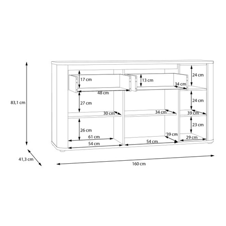 BREATHTAKER BTHK233-Q194 Komoda P Dąb Cabezone/Dąb Artisan