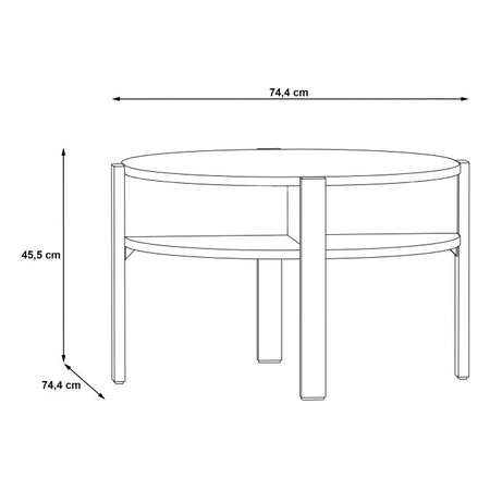 BREATHTAKER CFTT5024-D108 stolik kawowy 75x75cm Tobago Dąb Mauvella