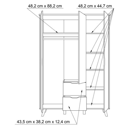 VANKKA FINVNKS831 szafa ubraniowa 140cm