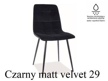 Mila matt velvet krzesło stelaż czarny