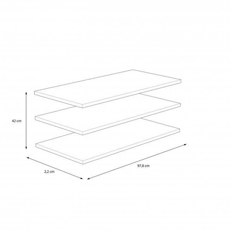 Komplet 3 półek STDD32