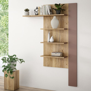 BREATHTAKER BBTHB01-Q193 półka pionowa  130cm Terakota/Dąb Mauvella