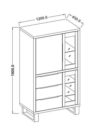 HALLE TYP 12 WM-WITRYNA 3 DRZWI 3 SZUFL