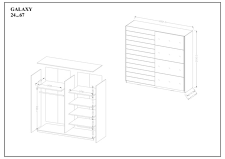 GALAXY TYP 67 SZAFA 2 DRZW.PRZES.200