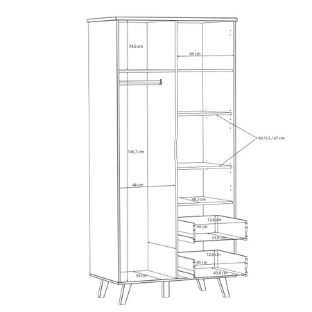 VANKKA VNKS823L szafa ubraniowa 100cm