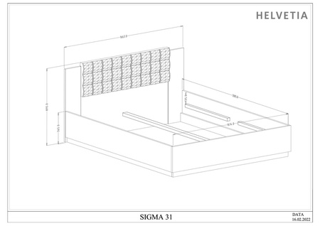SIGMA TYP 30 ŁOŻE 140/200 Z ZAGŁÓWKIEM