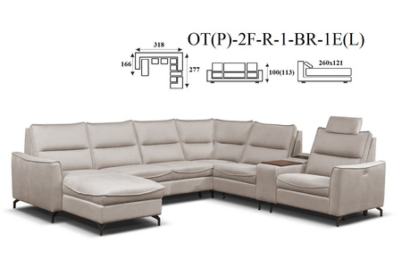 Cristal narożnik 1E(P)-BR-1-R-2F-OT(L) / OT(P)-2F-R-1-BR-1E(L)