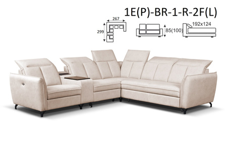 ROMANTICA NAROŻNIK 2F(P)-R-1-BR-1E(L) / 1E(P)-BR-1-R-2F(L)