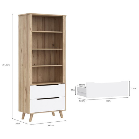 VANKKA VNKR713 regał 85cm z szufladami