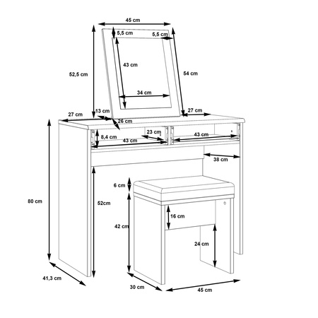 Duro DURT321ST toaletka zestaw