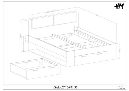 GALAXY TYP 51 -ŁOŻE 160/200