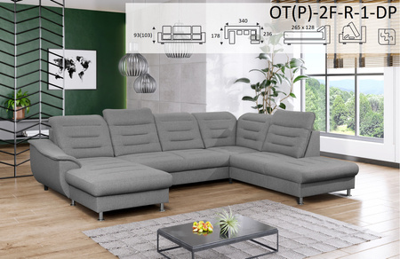 BELLAGIO NAROŻNIK DP-1-R-2F-OT(L) / OT(P)-2F-R-1-DP