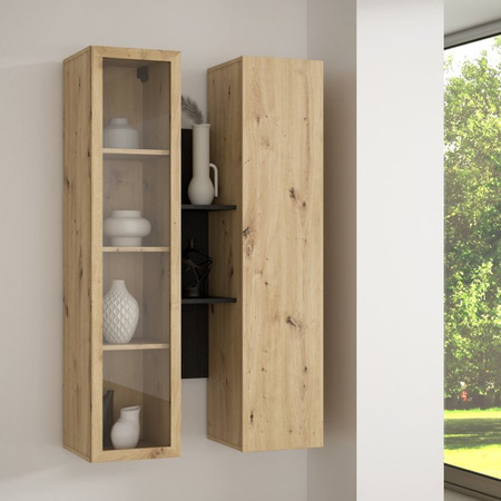 BREATHTAKER BTHVH331-M703 witryna wisząca 85cm Dąb Artisan/Dąb Cabezone