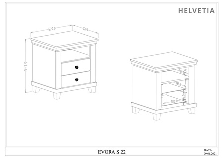 EVORA TYP 22 STOLIK NOCNY 2S