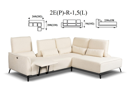 Modern narożnik 2E(P)-R-1,5(L) / 1,5(P)-R-2E(L)